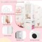 MDF Wood Kids Vanity Set with Mirror, Stool and Jewelry Cabinet